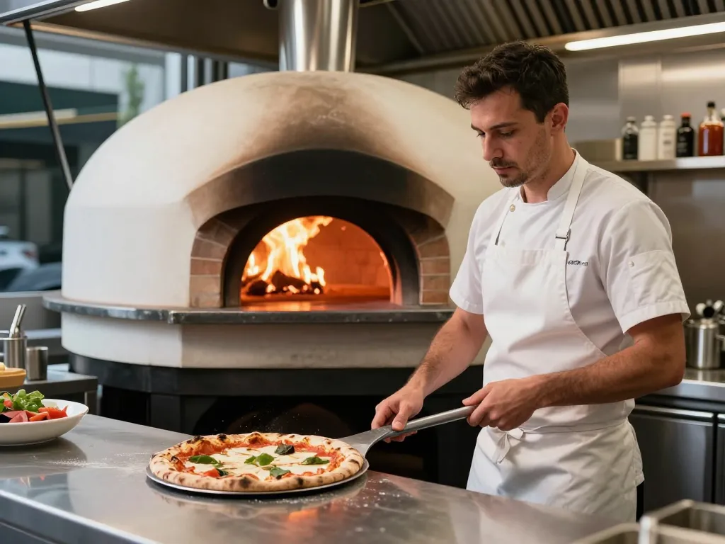 Intérieur camion pizza four à bois